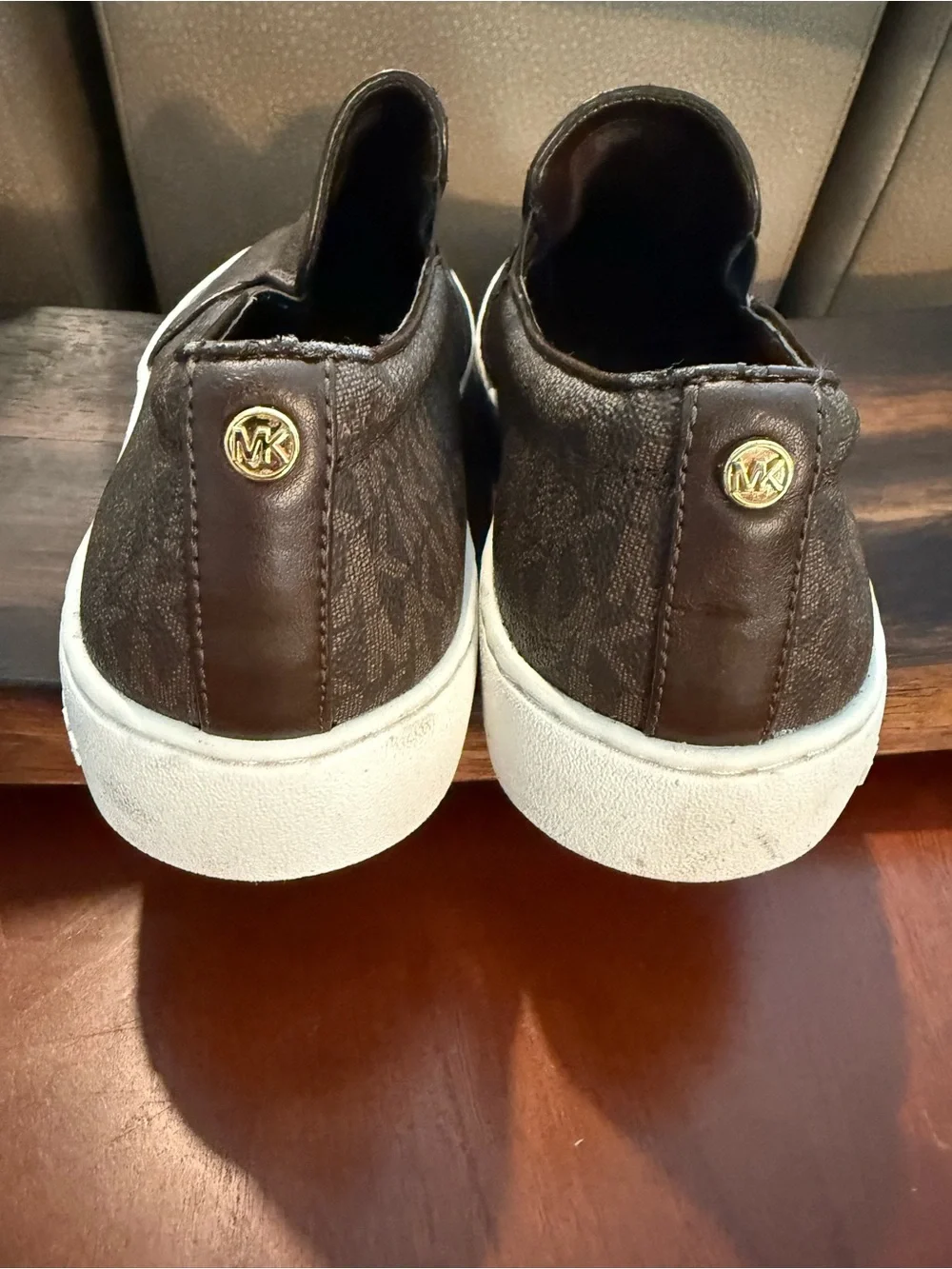 Michael Kors Men's Dark Brown Logo Slip-On Sneakers